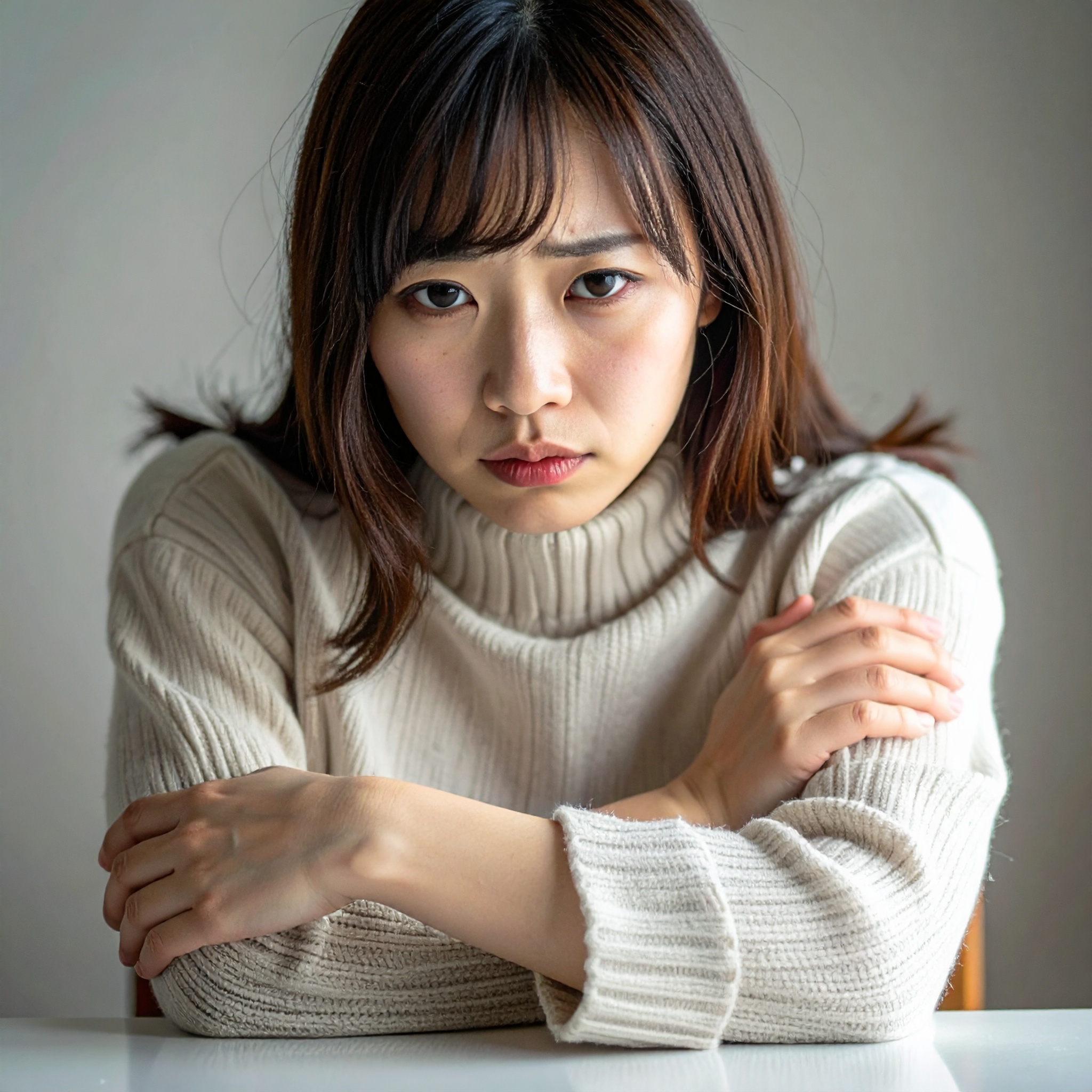 疑問に思う女性