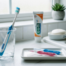 歯ブラシと歯間ブラシの写真